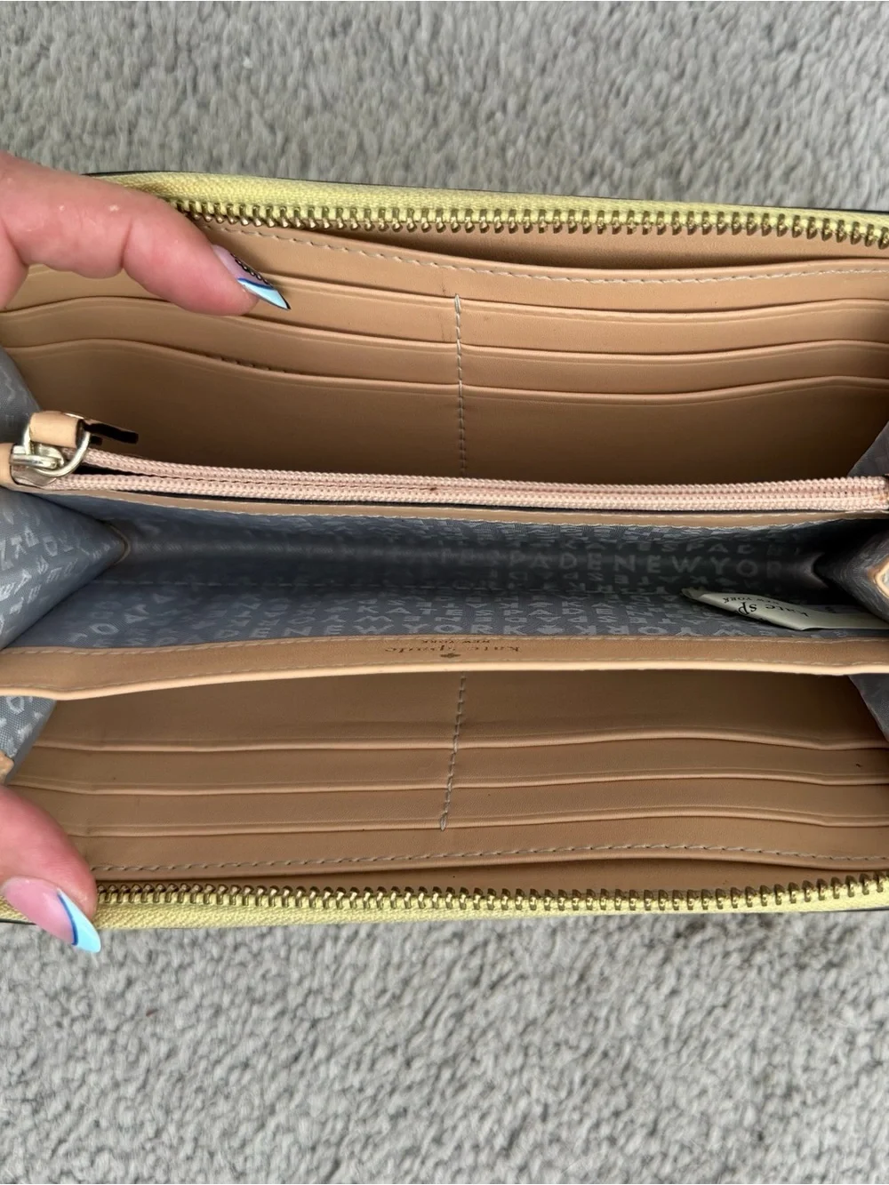 kate spade bright yellow zip-around wallet